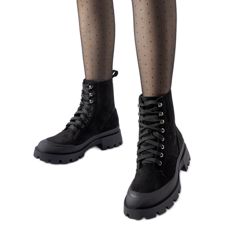 Botine negre din piele ecologică Orson negru