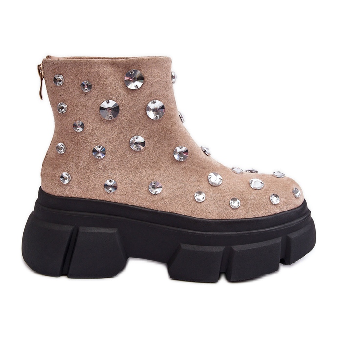 S.Barski Cizme Izolate Din piele intoarsa Cu Cristale D&A MR870-83 Bej S.Barski Cizme Izolate Din piele intoarsa Cu Cristale D&A MR870-83 Bej