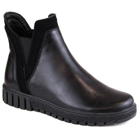 Botine slip-on din piele izolată neagră Filippo W PAW472 negru Botine slip-on din piele izolată neagră Filippo W PAW472 negru
