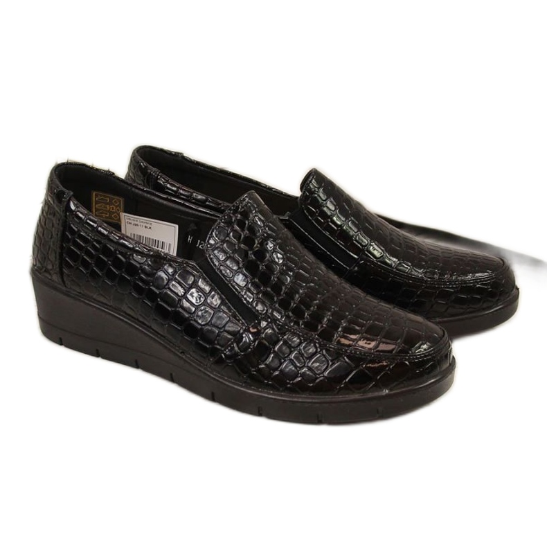 Pantofi comozi cu pană lăcuți T.Sokolski W SCA61A, negri negru