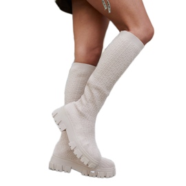 Cizme lungi de culoare bej Ausonia Cizme lungi de culoare bej Ausonia