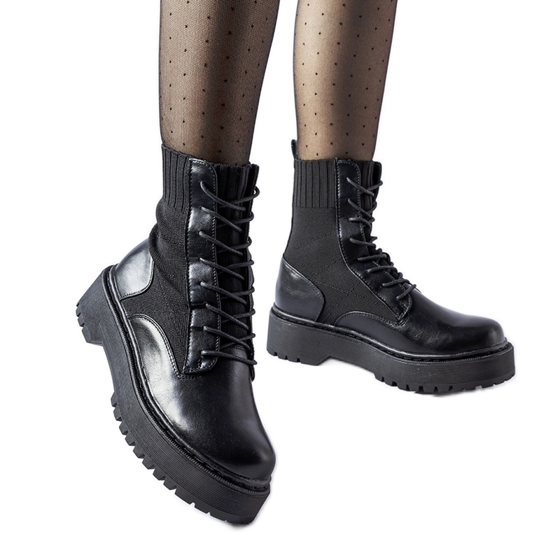 Muncitori cu șosete cu slip-on Sebastiano negru Muncitori cu șosete cu slip-on Sebastiano negru