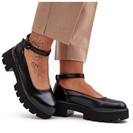 WS1 Pantofi de damă cu toc mic cu cataramă, negri de la Owena negru