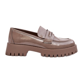 Mocasini patentati Pantofi plati Bej Jannah Mocasini patentati Pantofi plati Bej Jannah