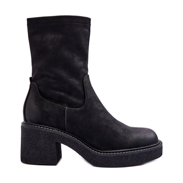 Sergio Leone Cizme De Dama Cu Toc Gros Negru Tozanna Sergio Leone Cizme De Dama Cu Toc Gros Negru Tozanna