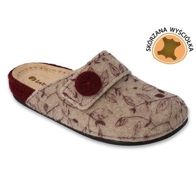 Papuci de damă Inblu cu inserție din piele 155D142 bej