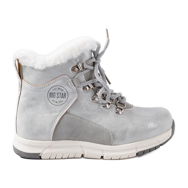 Pantofi gri caldi pentru copii Big Star KK374178 argint Pantofi gri caldi pentru copii Big Star KK374178 argint