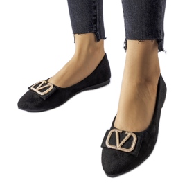 Balerini negri cu cataramă decorativă Secondo negru