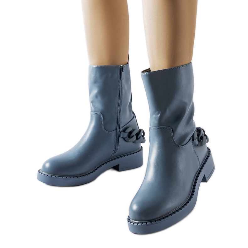 Inna Botine izolate albastre cu lant Linera albastru