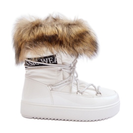 Cizme de zăpadă cu șireturi de damă Santero alb