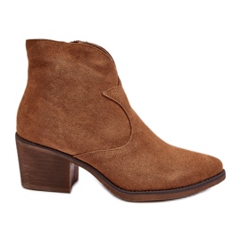 S.Barski Cizme Cowboy Din piele intoarsa Cu Fermoar D&amp;A SN622-29 Camel maro