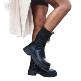 Inna Botine Eliot cu șosete negre cu legături negru