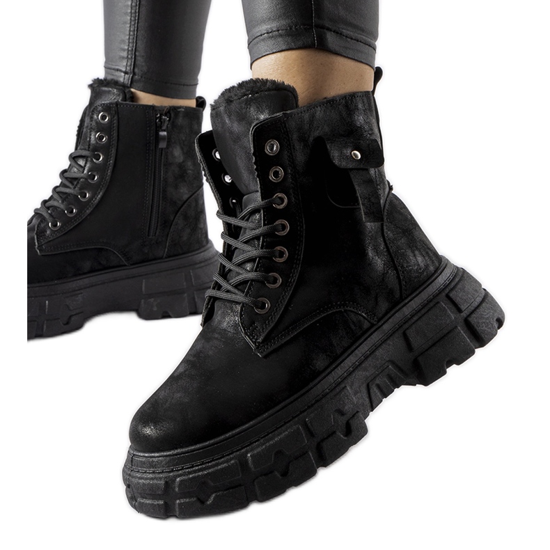 Inna Cizme izolate negre pe platforma Lina negru