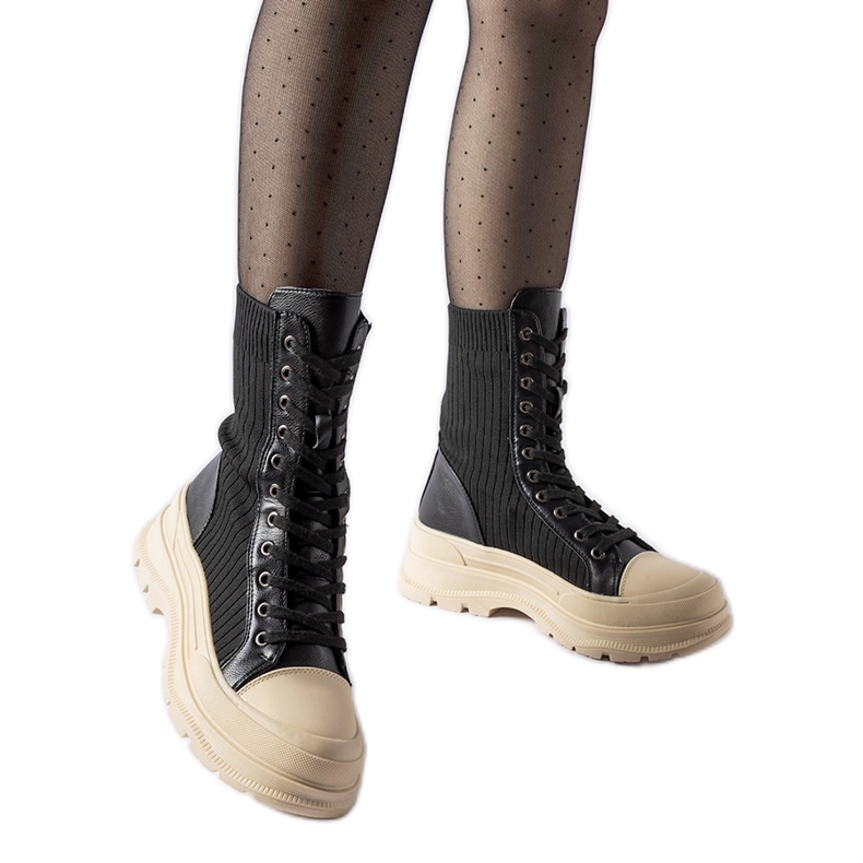 Pantofi șosete negri cu talpă Vitto ușoară negru