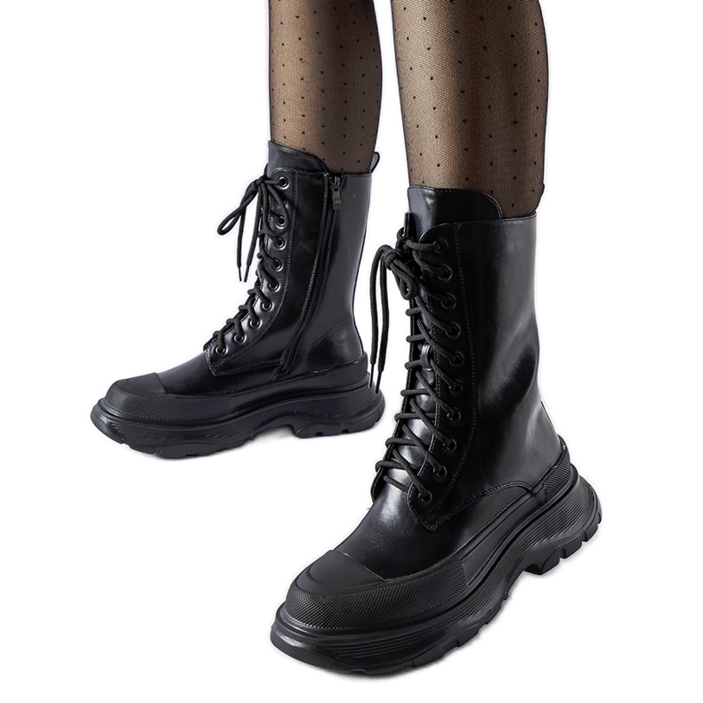 Pantofi de muncitori negri cu talpa Crosia neagra groasa negru