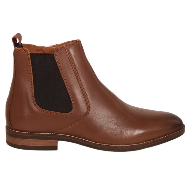 Pantofi Tommy Hilfiger Essential Hilfiger Lth Chelsea M FM0FM04182 maro