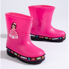 Cizme Wellington roz pentru copii cu Printesa Shelovet Cizme Wellington roz pentru copii cu Printesa Shelovet