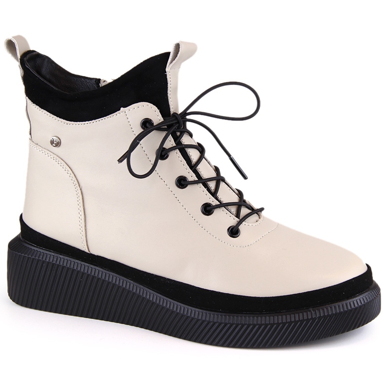 Cizme din piele bej pe platformă de Filippo DBT4799 Cizme din piele bej pe platformă de Filippo DBT4799