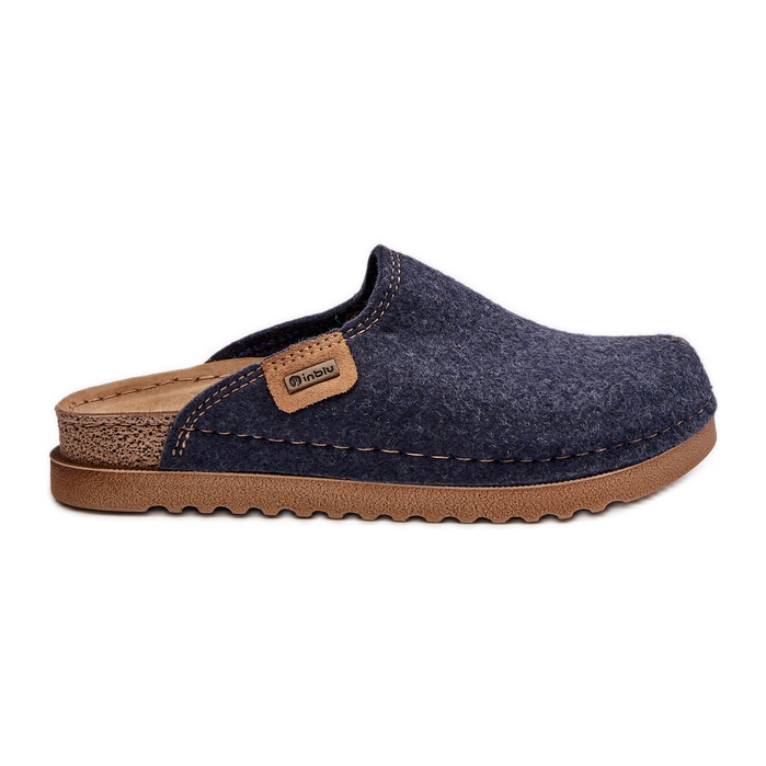 Pantofi de casa pentru dama Inblu DJ000010 Papuci Bleumarin albastru