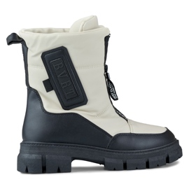 Cizme de zapada de dama bej cu talpa neagra Cizme de zapada de dama bej cu talpa neagra