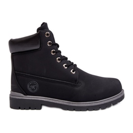 Botine pentru bărbați cu șireturi negre Memeni negru Botine pentru bărbați cu șireturi negre Memeni negru