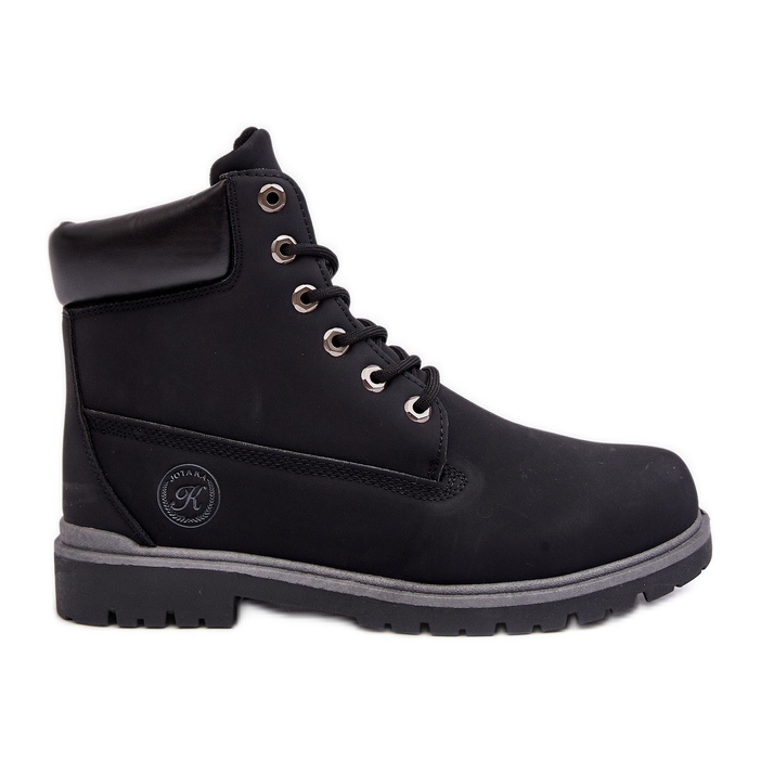 Botine pentru bărbați cu șireturi negre Memeni negru