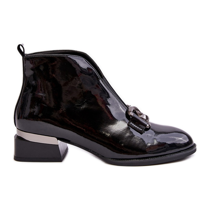 Vinceza Cizme de damă patentate cu toc mic, izolate, negru