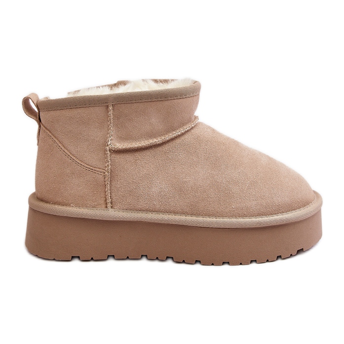 Cizme de zapada joase din piele intoarsa la moda Bej deschis Nucca Cizme de zapada joase din piele intoarsa la moda Bej deschis Nucca