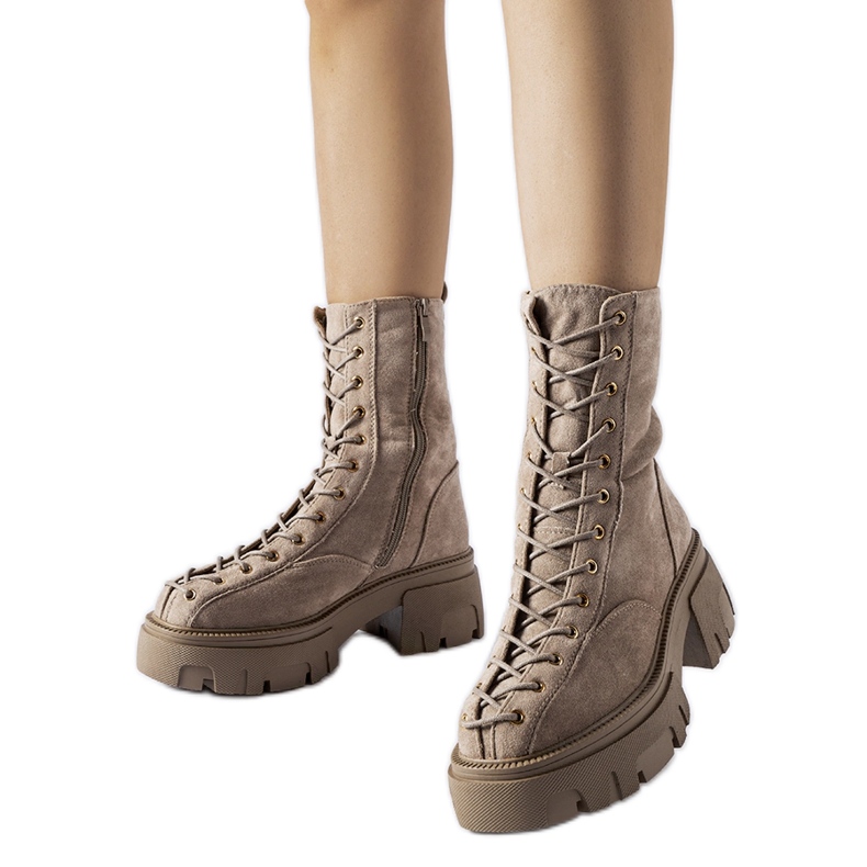 Cizme maro decorate cu legare Amol Cizme maro decorate cu legare Amol