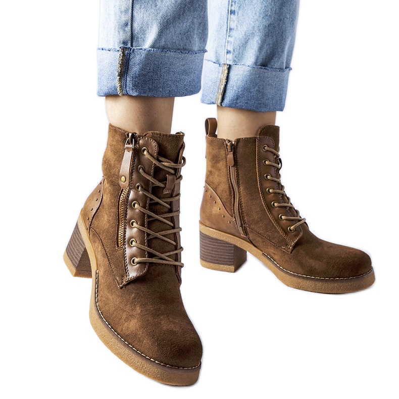 Botine maro Graziella din piele ecologică