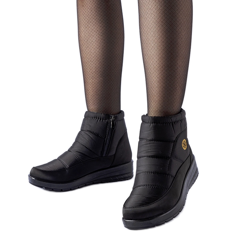 Cizme de zăpadă negre cu pană joasă Vittore negru Cizme de zăpadă negre cu pană joasă Vittore negru