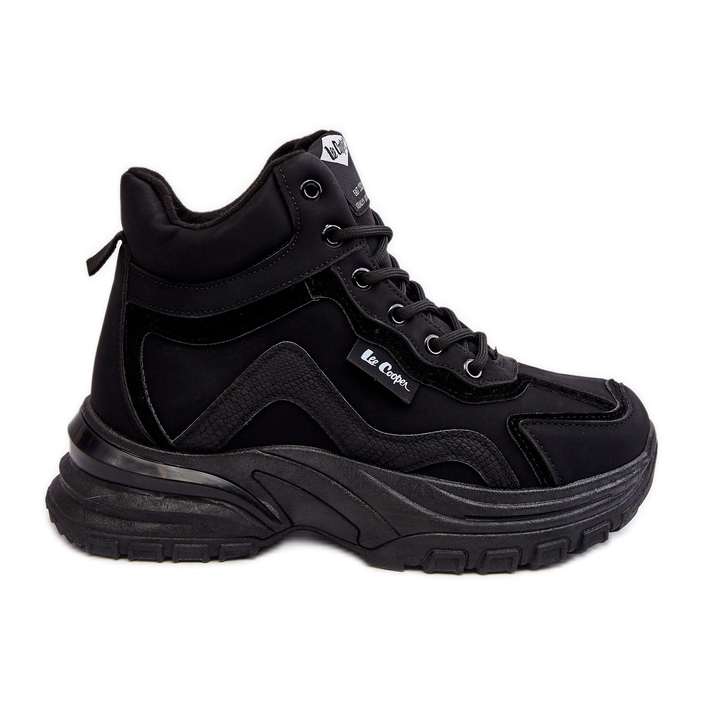 Cizme Trapper de damă, calde cu șireturi, Lee Cooper LCJ-23-44-1976L Negru