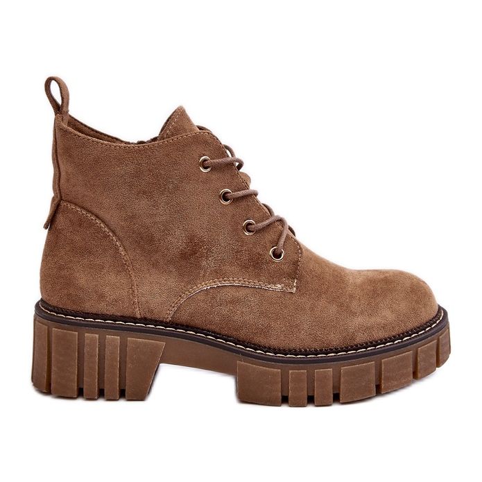 Sergio Leone Botine din piele intoarsa cu siret, bej inchis, Bjorg Sergio Leone Botine din piele intoarsa cu siret, bej inchis, Bjorg