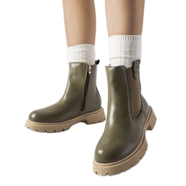 Botine verzi cu talpa bej Giacinta verde Botine verzi cu talpa bej Giacinta verde