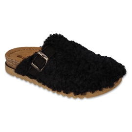 Papuci de damă Inblu cu inserție din piele 155D147 negru
