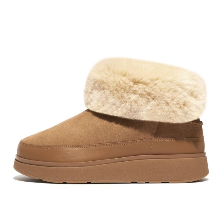 Cizme FitFlop GEN-FF Mini din shearling cu două fețe W GS6-A69 bej