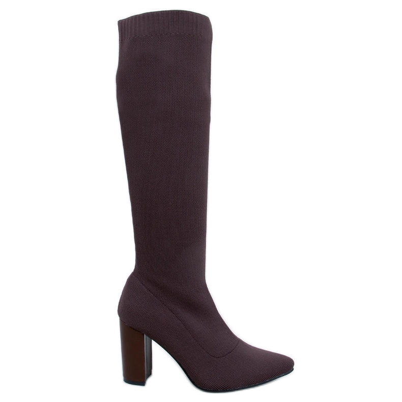 Cizme elastice cu toc inalt Elisha Brown maro Cizme elastice cu toc inalt Elisha Brown maro