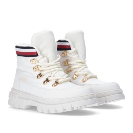 Cizme cu șireturi Tommy Hilfiger Ivory W T3A5-33062-1047101-101 alb Cizme cu șireturi Tommy Hilfiger Ivory W T3A5-33062-1047101-101 alb