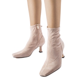 Botine roz Lucerne cu toc mic