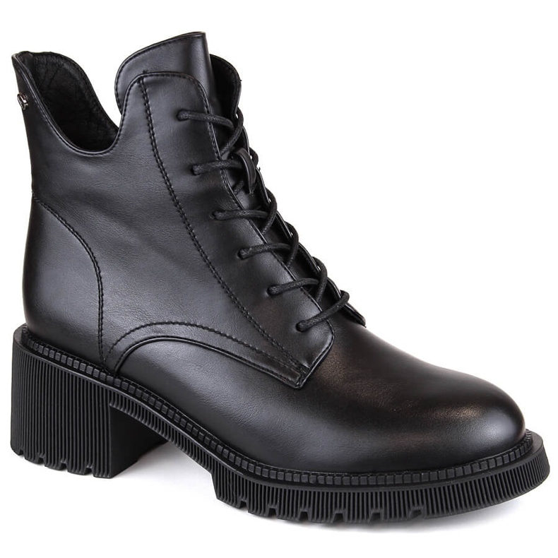 Cizme izolate de dama cu sireturi si fermoar, negre Filippo DBT4858 negru