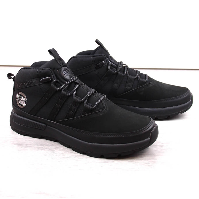 Bustagrip Botine pentru bărbați din piele neagră negru