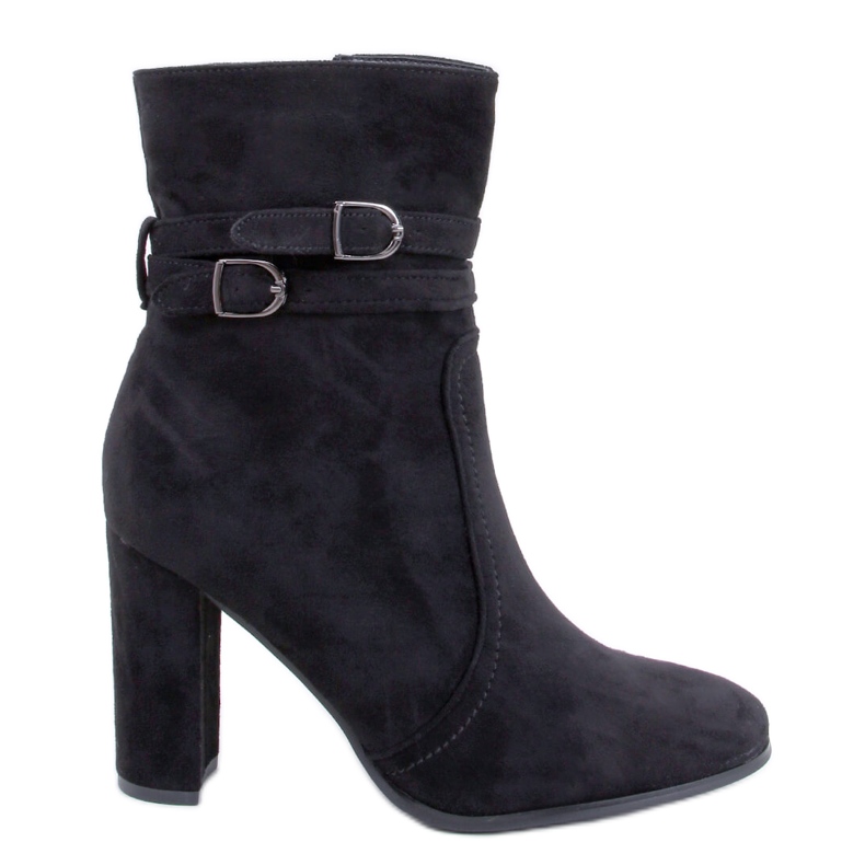 Dianes Botine negre din piele intoarsa cu toc inalt negru Dianes Botine negre din piele intoarsa cu toc inalt negru