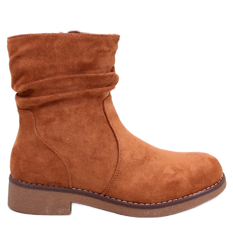 Botine cu volane Bracy Camel maro