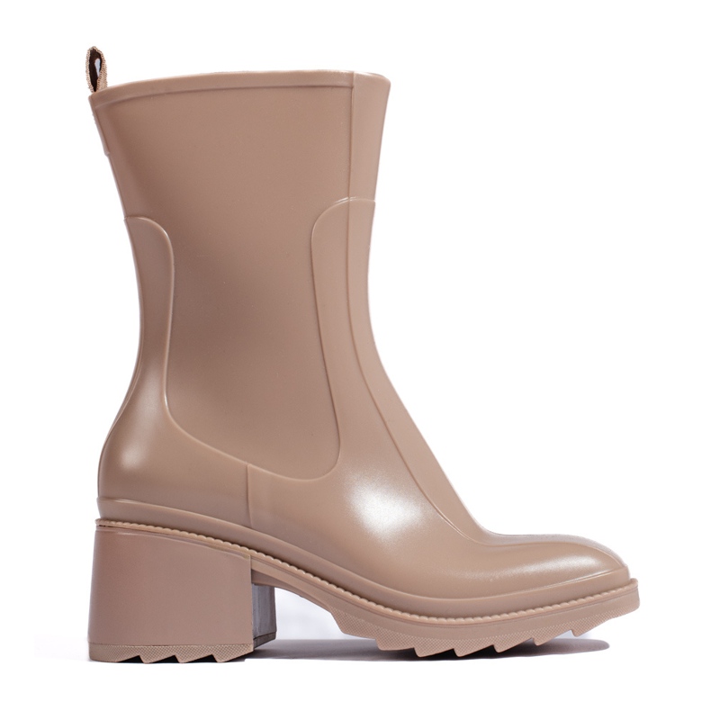 SHELOVET Wellington crem cu toc înalt, cu fermoar bej SHELOVET Wellington crem cu toc înalt, cu fermoar bej