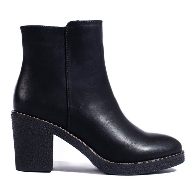 SHELOVET Botine clasice negre cu toc înalt negru SHELOVET Botine clasice negre cu toc înalt negru