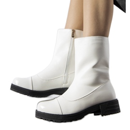 Botine clasice Monsanpolo izolate albe Botine clasice Monsanpolo izolate albe