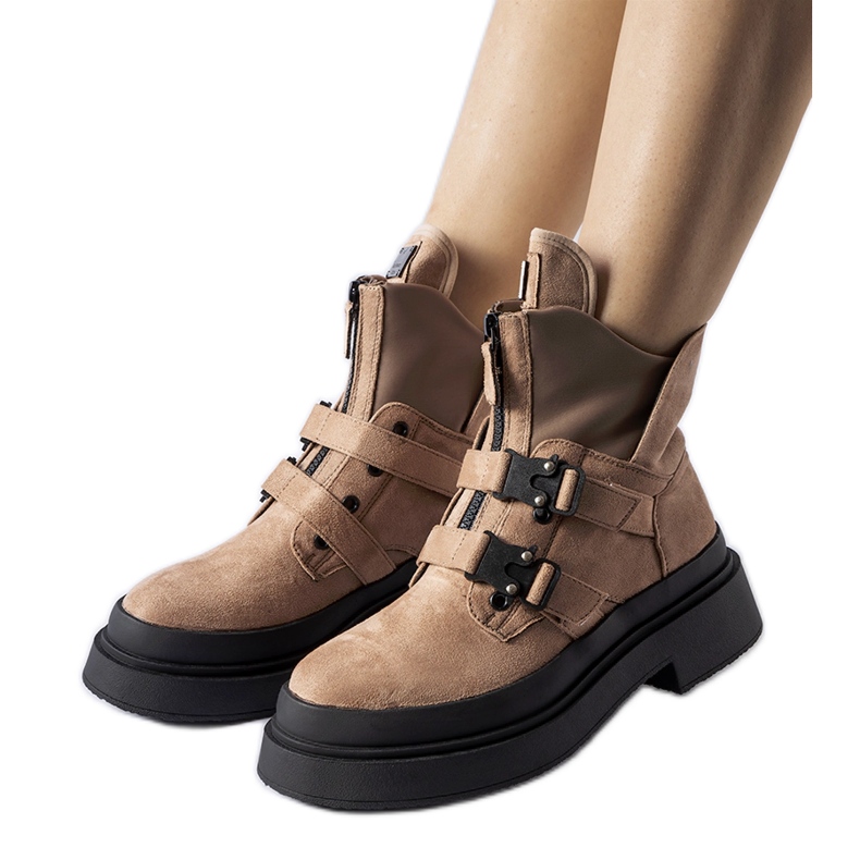 Botine maro cu platformă Glen