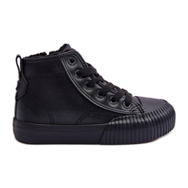 Tenisi izolatori pentru copii cu fermoar Big Star MM374014 Negri negru Tenisi izolatori pentru copii cu fermoar Big Star MM374014 Negri negru