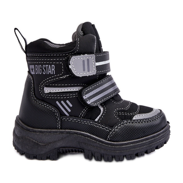 Cizme de zăpadă izolate cu velcro pentru copii, Black Big Star MM374129 negru
