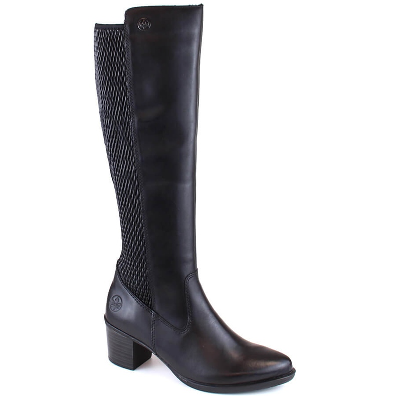 Cizme de dama confortabile din piele cu cauciuc, izolate negre Rieker Y2050-00 negru Cizme de dama confortabile din piele cu cauciuc, izolate negre Rieker Y2050-00 negru